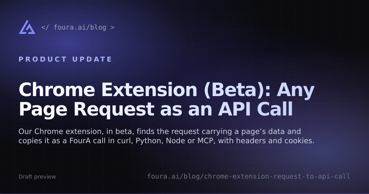 Chrome Extension (Beta): Any Page Request as an API Call
