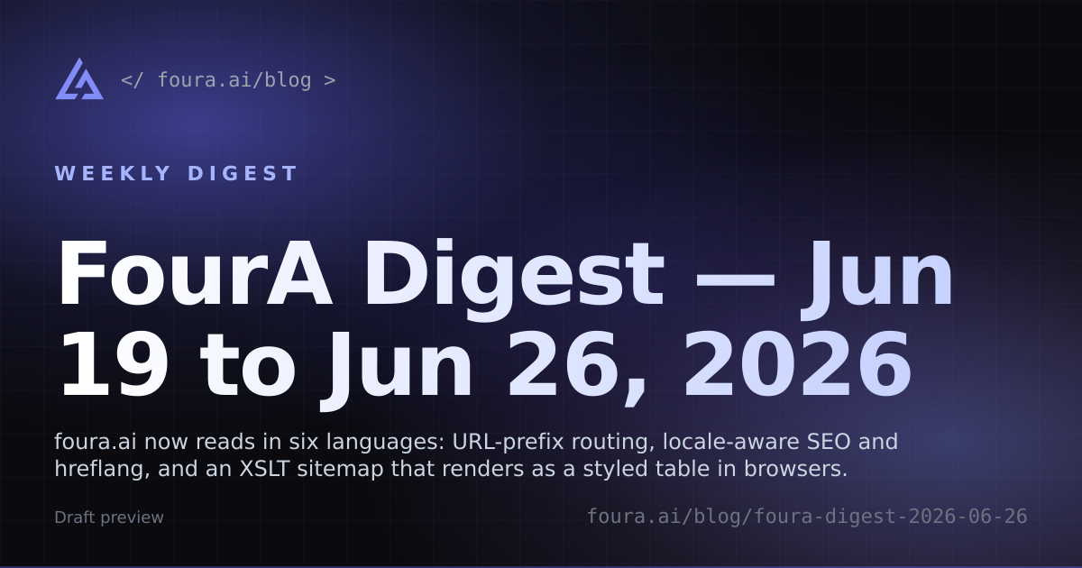 FourA Digest — Jun 19 to Jun 26, 2026