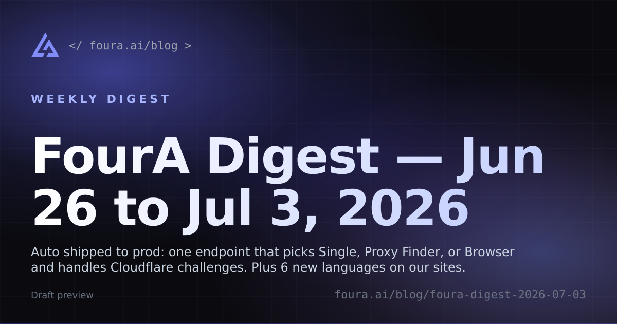 FourA Digest — Jun 26 to Jul 3, 2026