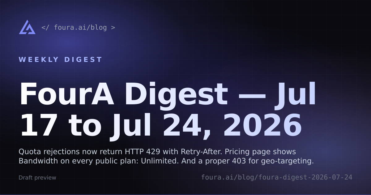 FourA Digest — Jul 17 to Jul 24, 2026