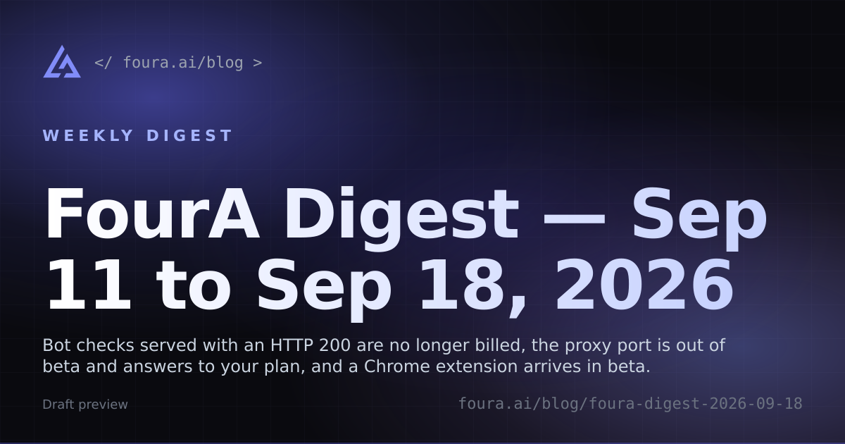FourA Digest — Sep 11 to Sep 18, 2026