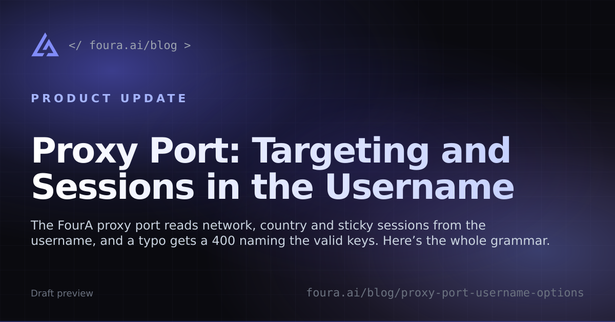 Proxy Port: Targeting and Sessions in the Username